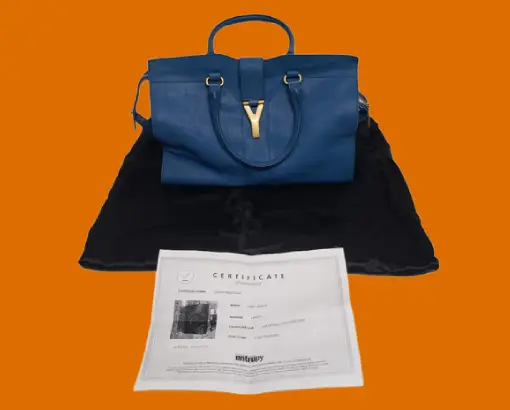 Yves Saint Laurent YSL BO Cabas Chyc Blue Large Handbag